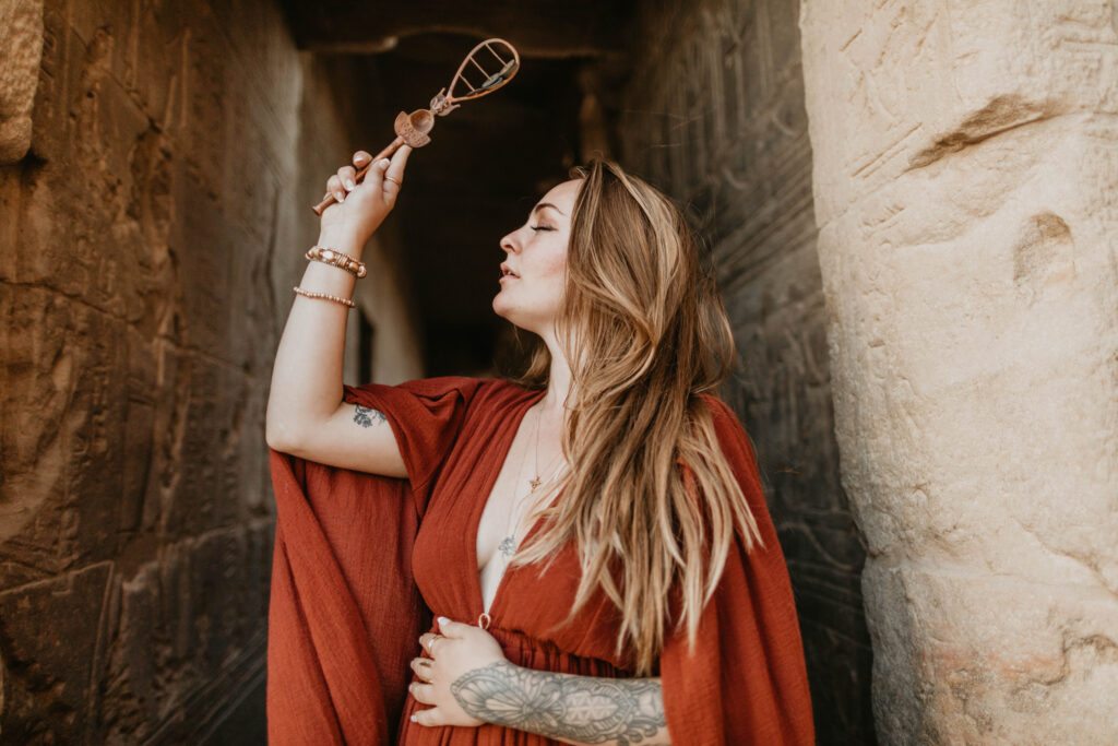 Sacred woman in a temple
