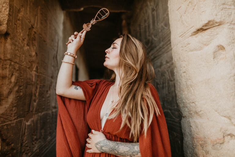 Sacred woman in a temple